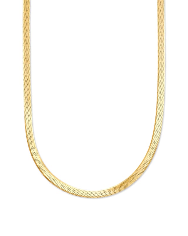 Herringbone Chain Necklace in 18k Gold Vermeil image number 0